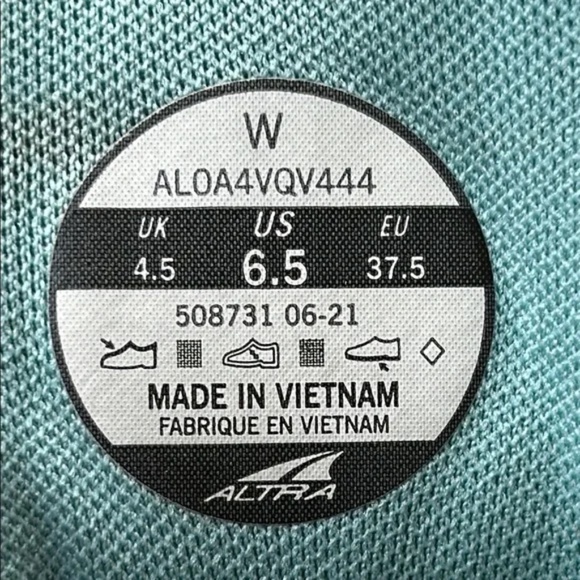 Altra Rivera Running Shoes Foot Shape Zero Drop Light Blue Womens Size 6.5 - Picture 4 of 12